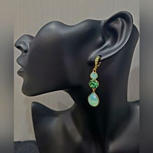 Gold and jade colored stone earrings. Great gift for anyone!